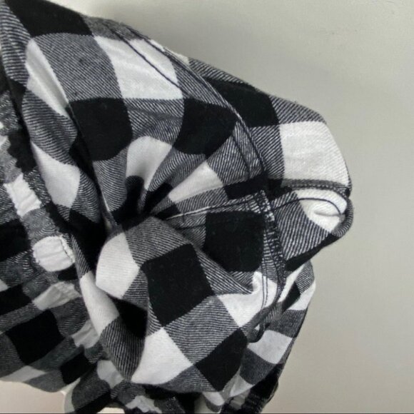NEW Rachel Parcell Plaid Flannel Pajama Bottom Pants Black White Check Nordstrom - Picture 6 of 10